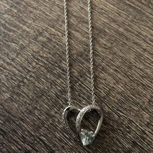 Aquamarine heart necklace